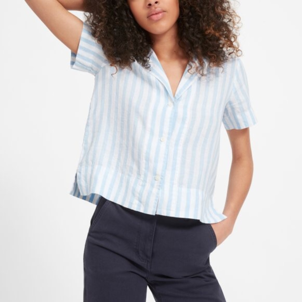 NWOT Everlane linen stripe shirt